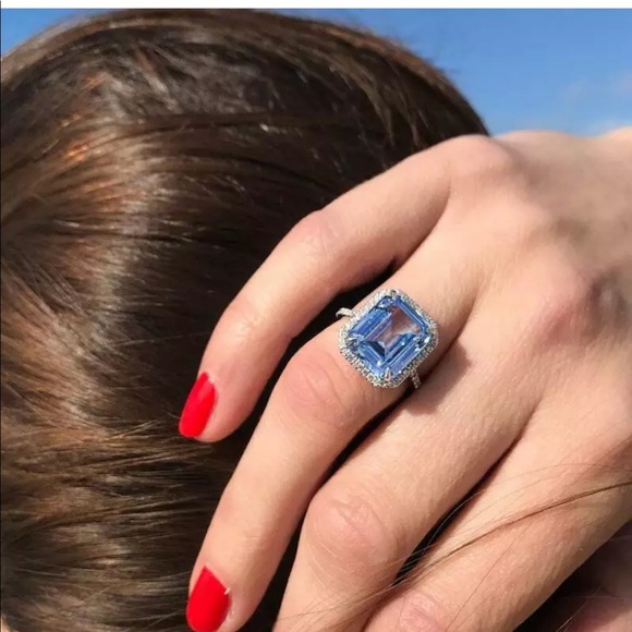 FREE SHIPPING *NEW 925 Silver Ring Aquamarine - Picture 5 of 9